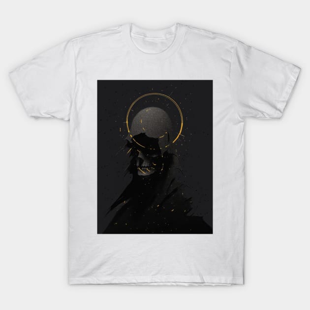 Death Mask Illustration T-Shirt by Sheptylevskyi